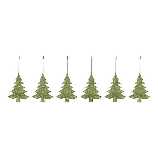 6ct. 6.5&#x22; Pine Tree Ornaments